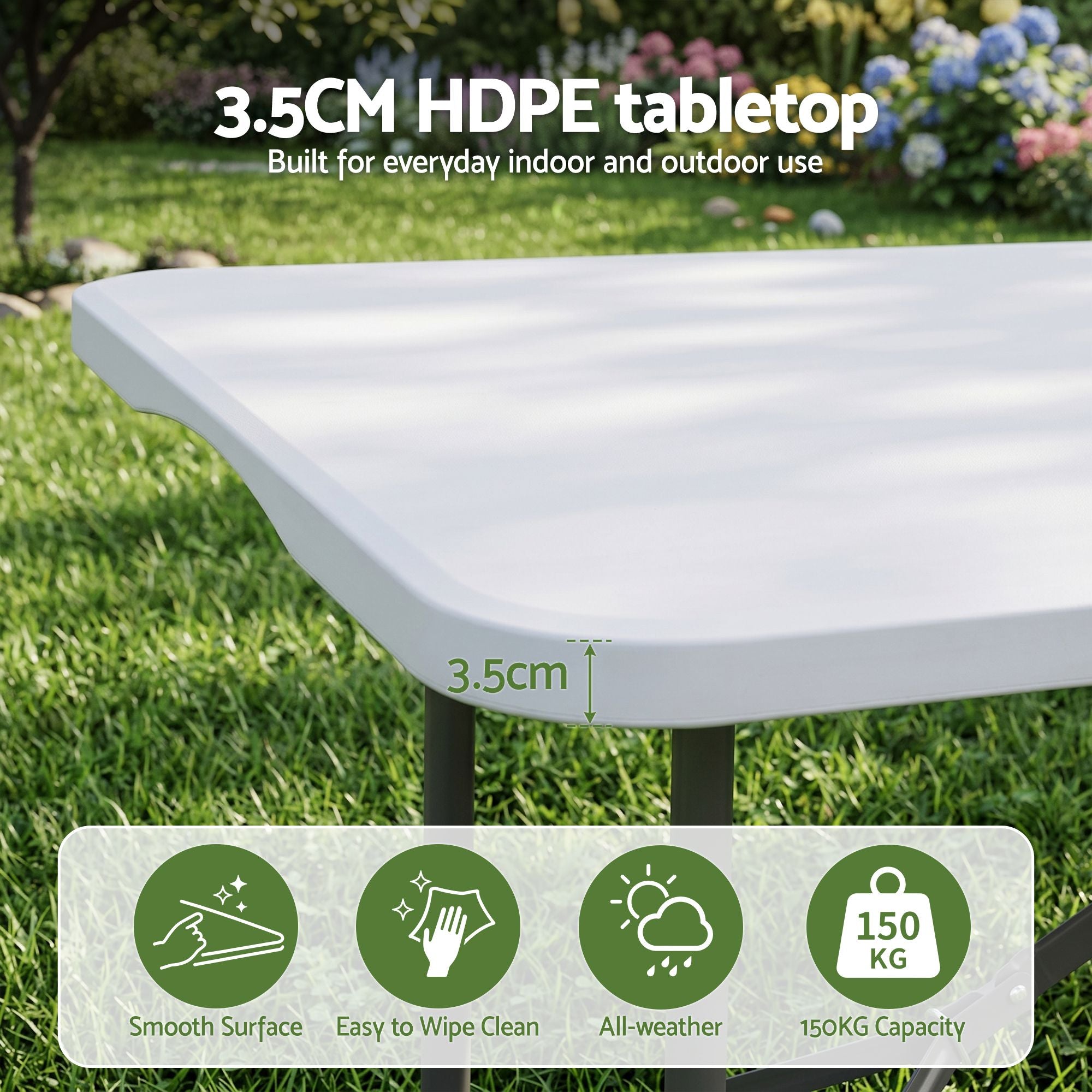 Gardeon 9-piece white folding outdoor dining set – product image 7