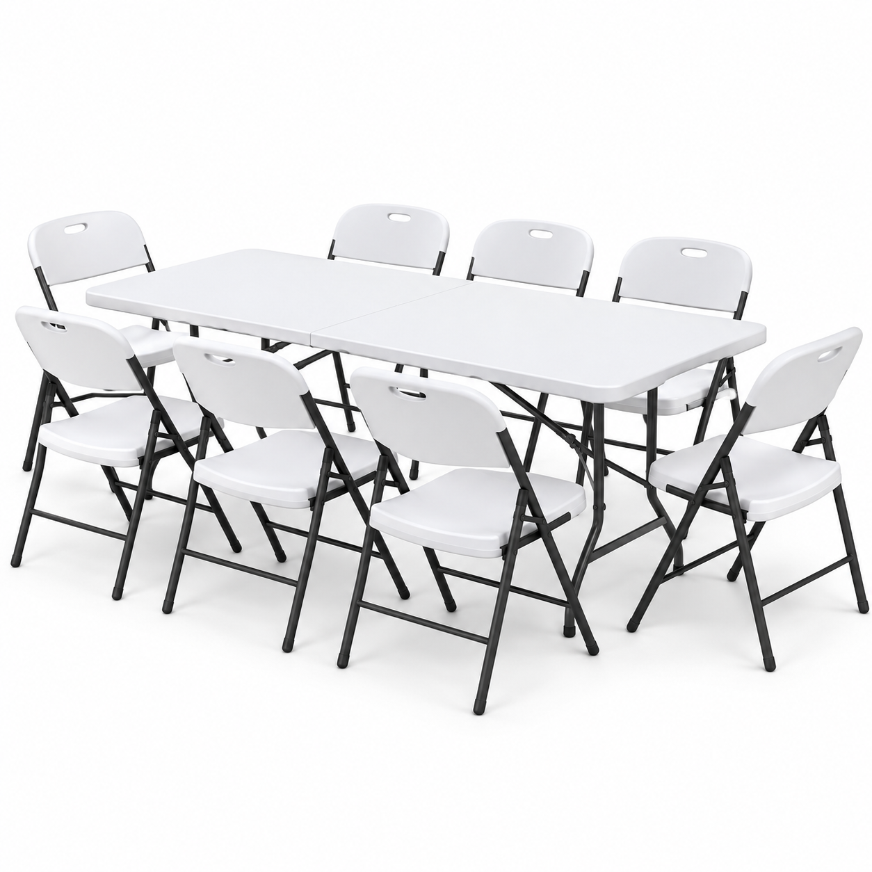 Gardeon 9-piece white folding outdoor dining set – product image 9