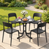 Gardeon 5-piece outdoor dining set in black