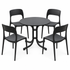 Gardeon black outdoor dining table and four chairs
