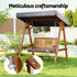 Swing Chair Wooden Garden Bench Canopy 2 Seater Outdoor Furniture