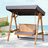 Swing Chair Wooden Garden Bench Canopy 2 Seater Outdoor Furniture