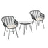 Gardeon 3PC Outdoor Furniture Bistro Set Lounge Setting Table Chairs Cushion Patio Grey - Outdoorium