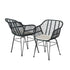 Gardeon 3PC Outdoor Furniture Bistro Set Lounge Setting Table Chairs Cushion Patio Grey - Outdoorium