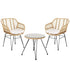 Gardeon 3PC Outdoor Furniture Bistro Set Lounge Setting Table Chairs Cushion Patio Grey | Outdoorium