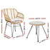 Gardeon 3PC Outdoor Furniture Bistro Set Lounge Setting Table Chairs Cushion Patio Grey | Outdoorium
