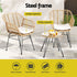 Gardeon 3PC Outdoor Furniture Bistro Set Lounge Setting Table Chairs Cushion Patio Grey | Outdoorium