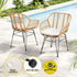 Gardeon 3PC Outdoor Furniture Bistro Set Lounge Setting Table Chairs Cushion Patio Grey | Outdoorium