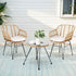 Gardeon 3PC Outdoor Furniture Bistro Set Lounge Setting Table Chairs Cushion Patio Grey | Outdoorium