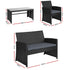 Black Rattan Outdoor Set with Table and Cushions