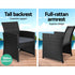Side View of Gardeon Black Rattan Sofa Set