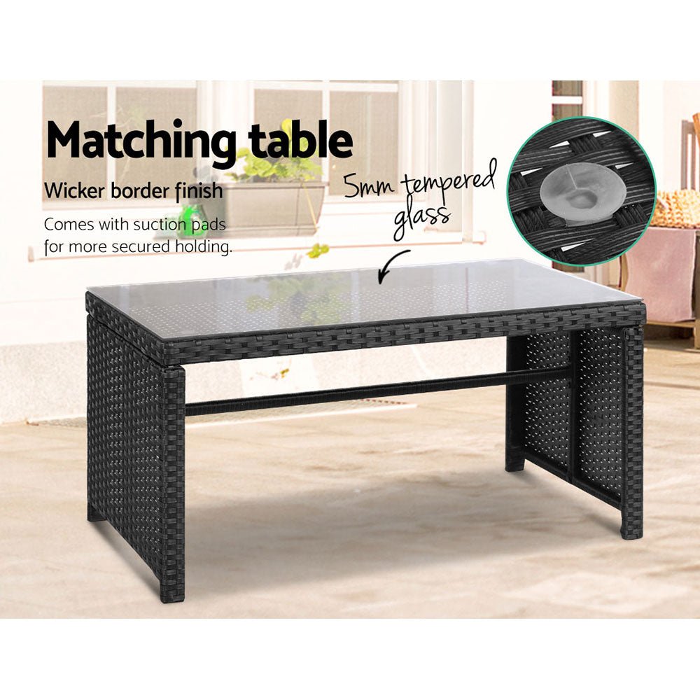 Durable Steel Frame and Black Rattan Weave
