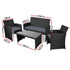 Black Wicker Outdoor Set with Cushions and Table
