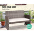 Comfortable Two-Seater and Armchairs - Grey Wicker