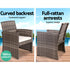 Tempered Glass Top Table - Grey Wicker Set