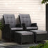 2-Piece Wicker Recliner Set – Gardeon Black