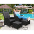 2-Piece Wicker Recliner Set – Gardeon Black