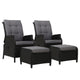 2-Piece Wicker Recliner Set – Gardeon Black