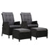 2-Piece Wicker Recliner Set – Gardeon Black