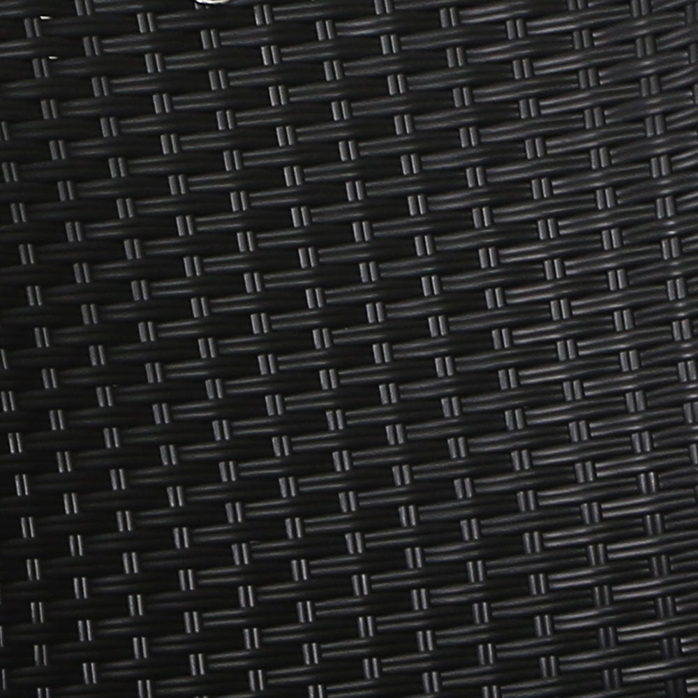 Detailed View of Black Wicker Recliner Chair