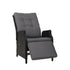 Gardeon Single Wicker Recliner Chair Black