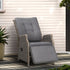 Comfortable Grey Cushion on Wicker Recliner