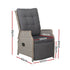 Grey Wicker Outdoor Recliner with Ottoman