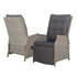 Adjustable Backrest - Grey Wicker Chair