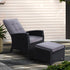 1-Piece Wicker Recliner – Gardeon Black