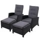 2-Piece Wicker Recliner Set – Gardeon Black