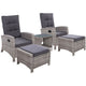 5-Piece Wicker Recliner Set – Gardeon Grey