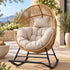 Gardeon rattan egg rocking chair with cushion in natural