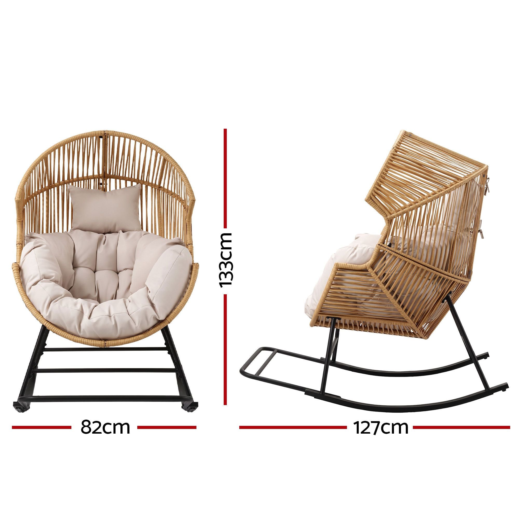 Gardeon egg rocking chair padded cushion