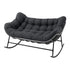 Gardeon grey outdoor rocking loveseat front view