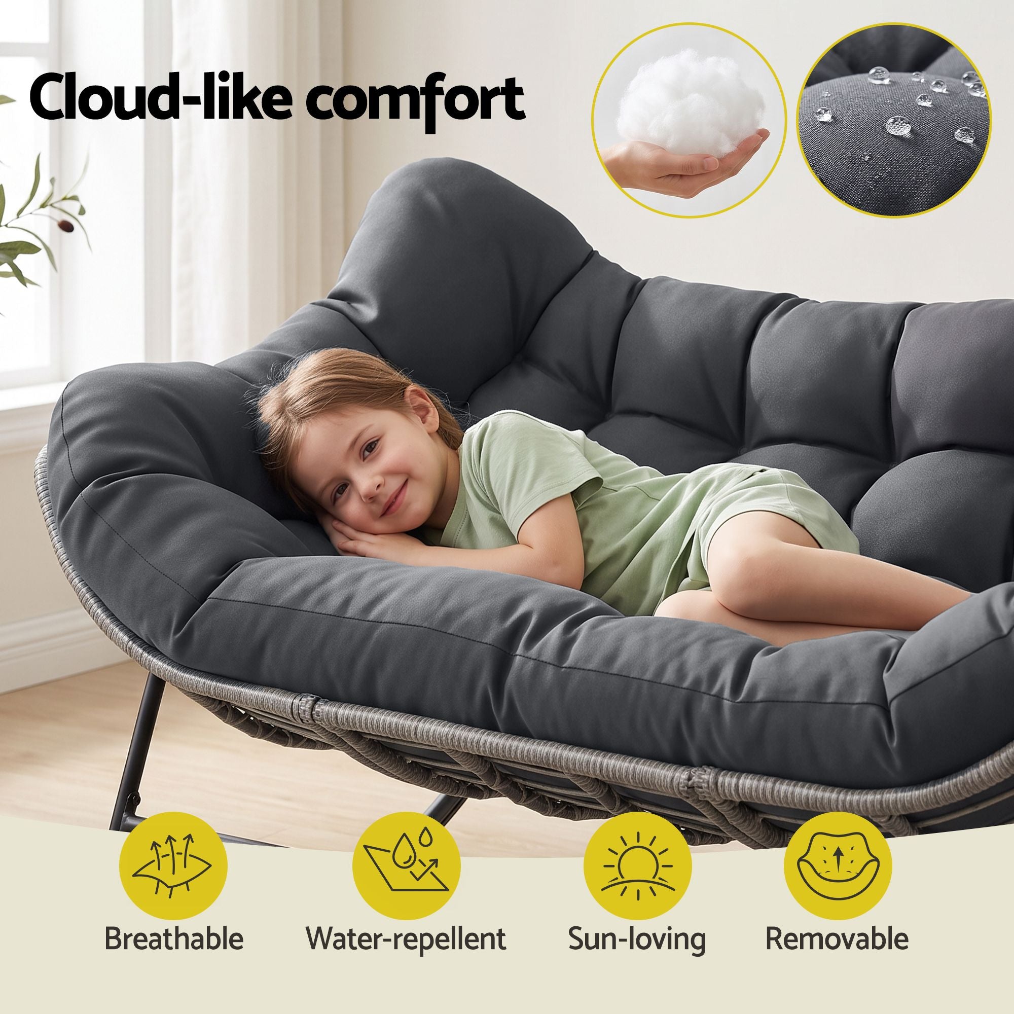 Gardeon 2-seater rocking loveseat dimensions