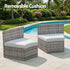 Gardeon 2 PCS Outdoor Sofa Set Rattan Modular Chair Garden Patio Furniture Grey