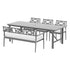 Gardeon Outdoor Dining Set 5 Piece Wooden Table Chairs Setting Grey - Outdoorium