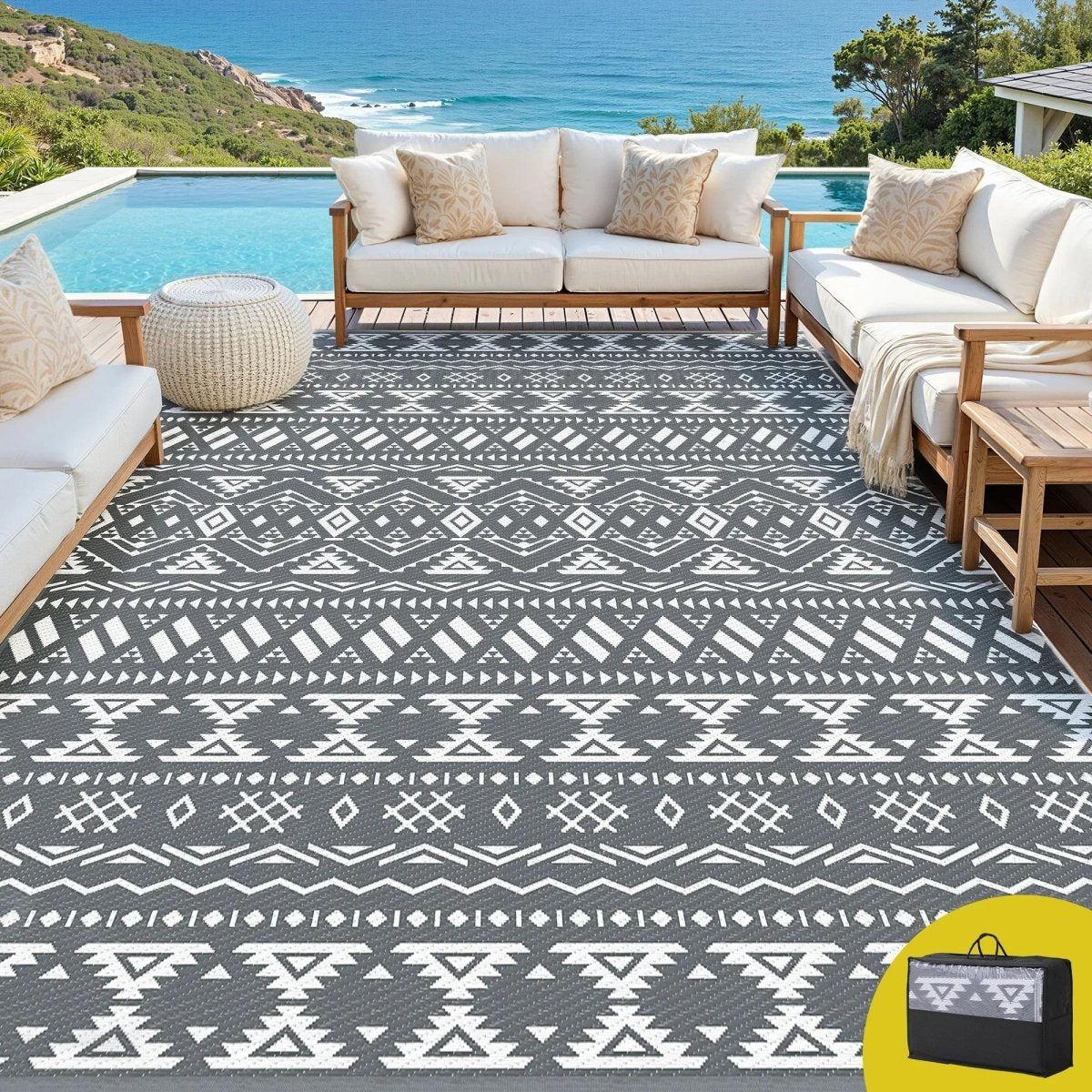 Gardeon Outdoor Rugs 274x366cm Large Carpet Reversible Area Mat PP Dual - Sided Patio Rug Bohemian | | | | Home & Garden > Rugs > Outdoor Rugs | Gardeon | Outdoorium | DSZ | free - shipping | Outdoor Rugs | 1