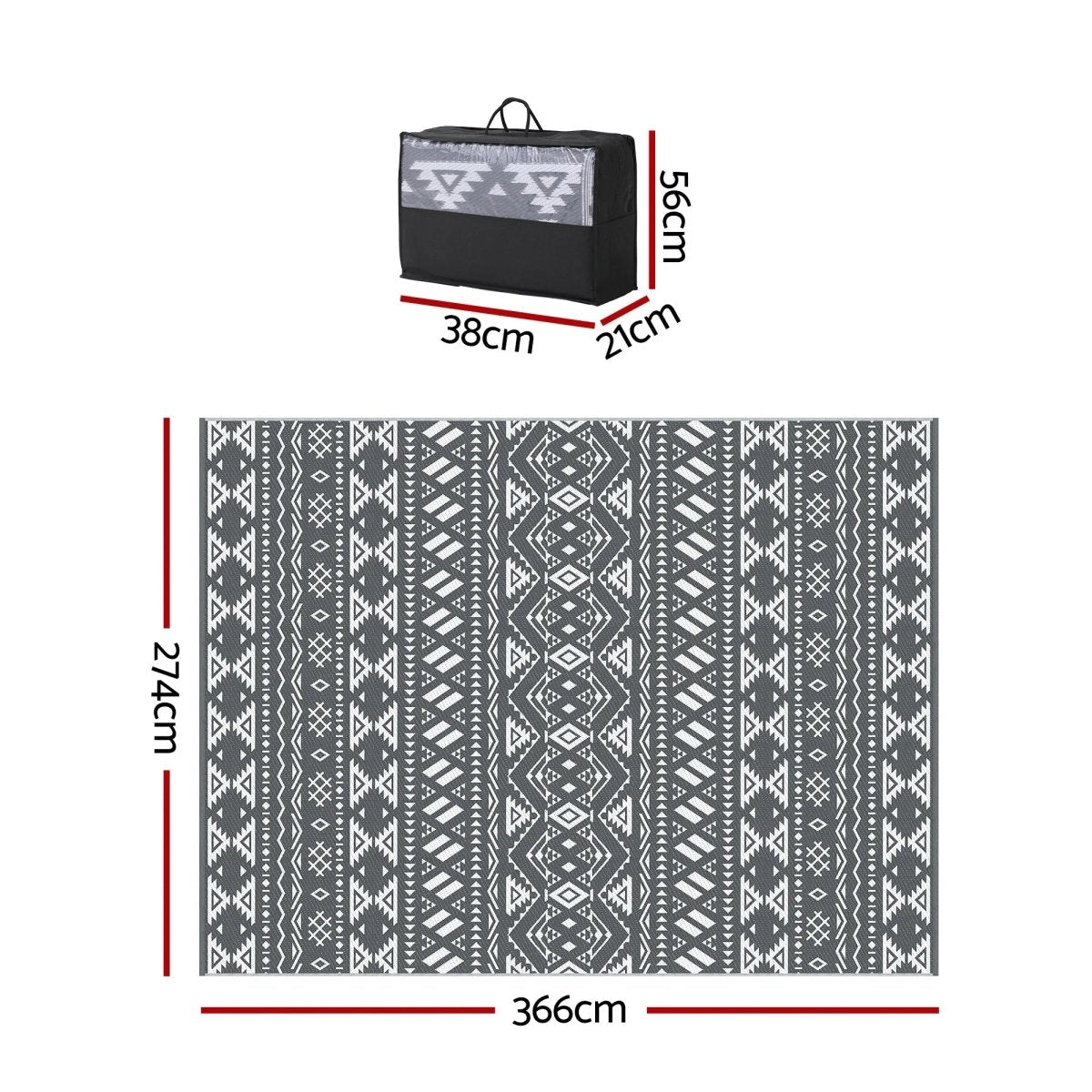Gardeon Outdoor Rugs 274x366cm Large Carpet Reversible Area Mat PP Dual - Sided Patio Rug Bohemian | | | | Home & Garden > Rugs > Outdoor Rugs | Gardeon | Outdoorium | DSZ | free - shipping | Outdoor Rugs | 2