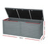 Gardeon Outdoor Storage Box 390L Container Lockable Garden Bench Tools Toy Shed Black