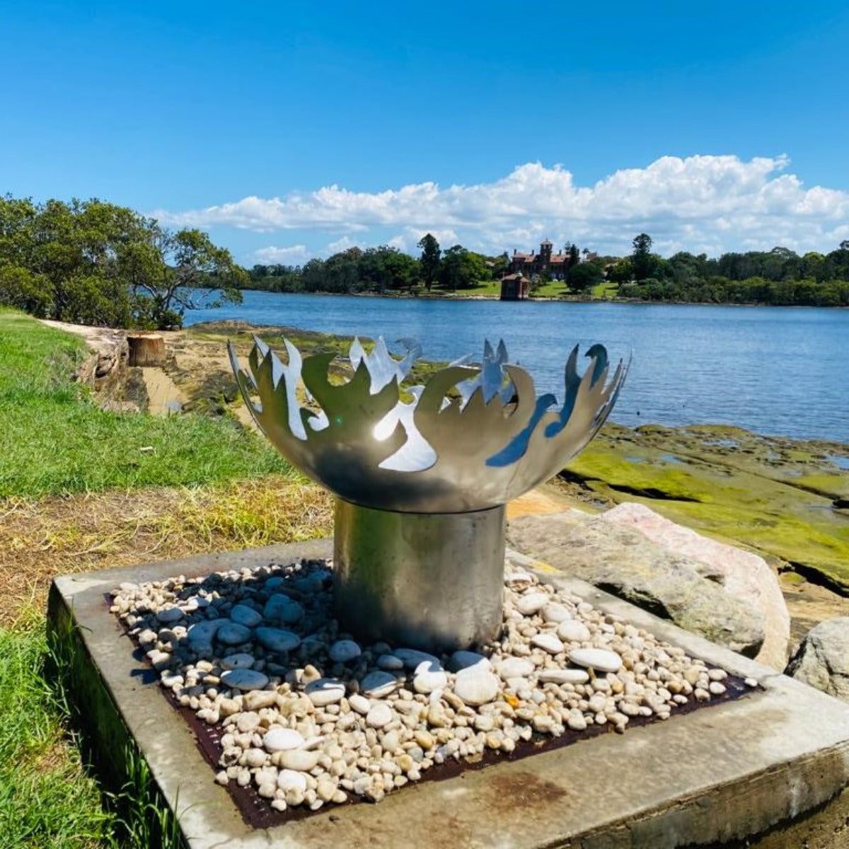 Flame Dancer Stainless Steel Fire Pit - Outdoorium