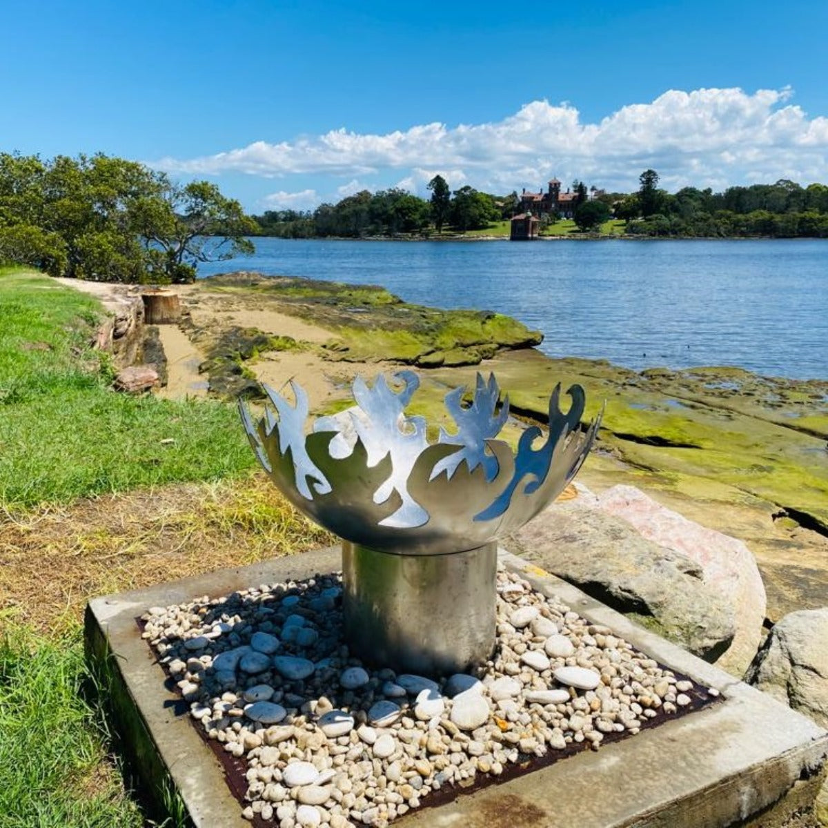 Flame Dancer Stainless Steel Fire Pit - Outdoorium