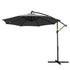 Instahut Outdoor Umbrella 3M Cantilever Beach LED Garden Shade Patio Charcoal