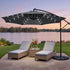 Instahut Outdoor Umbrella 3M Cantilever Beach LED Garden Shade Patio Charcoal