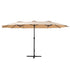 Instahut 4.57m Outdoor Umbrella Beach Pole Garden Tilt Beige