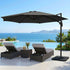 Instahut 3m Outdoor Umbrella w/Base Cantilever Beach Roma 360 Degree Tilt Charcoal