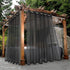 1 Pair Water Resistant Sheer Eyelet Curtains for Outdoor, 132x241 cm, Black