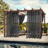 1 Pair Water Resistant Sheer Eyelet Curtains for Outdoor, 132 cm × 183 cm, Black