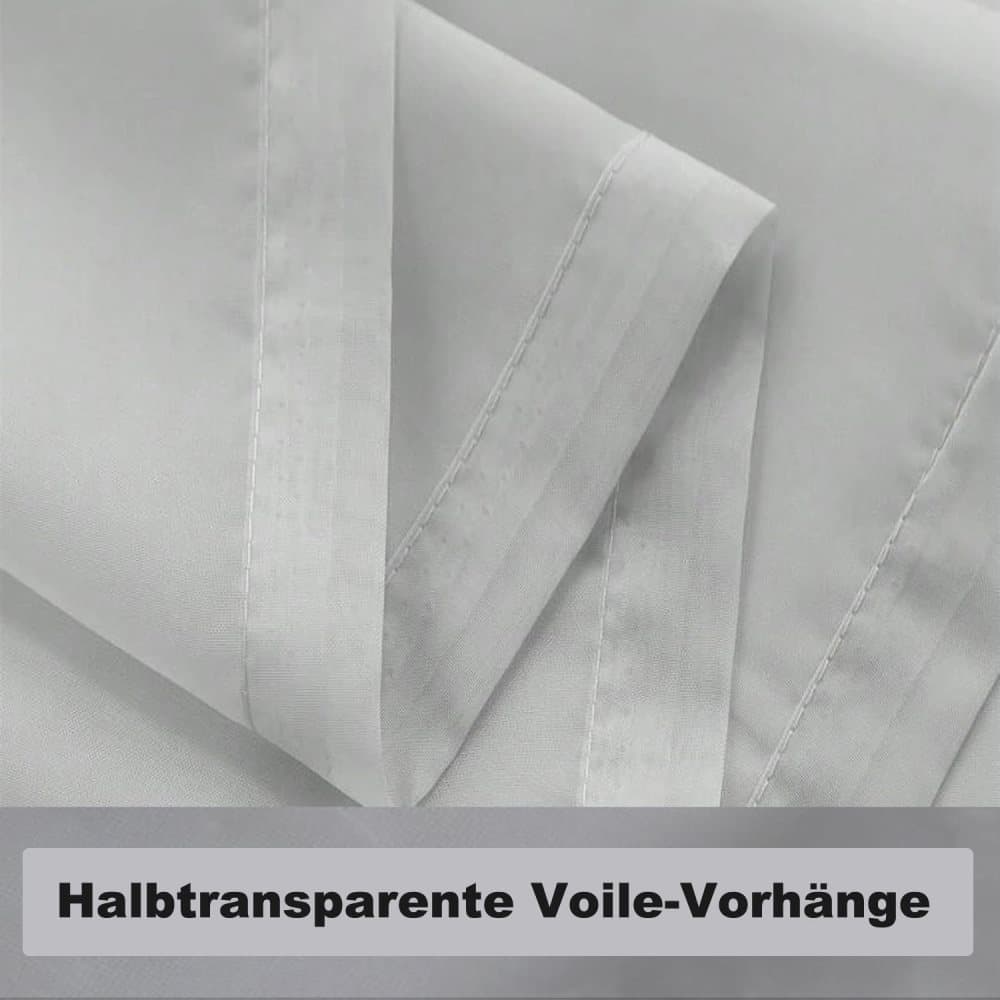 1 Pair Water Resistant Sheer Eyelet Curtains for Outdoor, 132 cm x 213 cm, Gray
