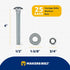 1/2" x 4" (25 Pack) Zinc Carriage Bolt Kit, Grade 307A by Makers Bolt